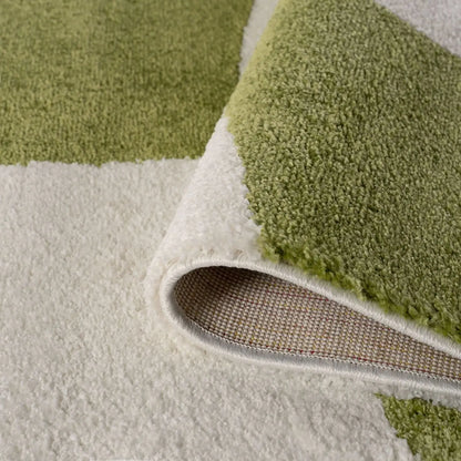 Joli Checkered Green & White Rug