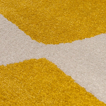 Joli Checkered Yellow & White Rug