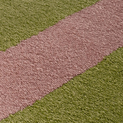 Joli Geometric Green & Pink Rug