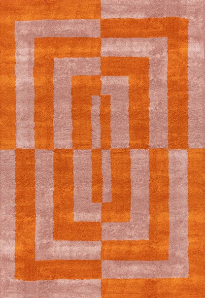 Joli Geometric Orange & Pink Rug