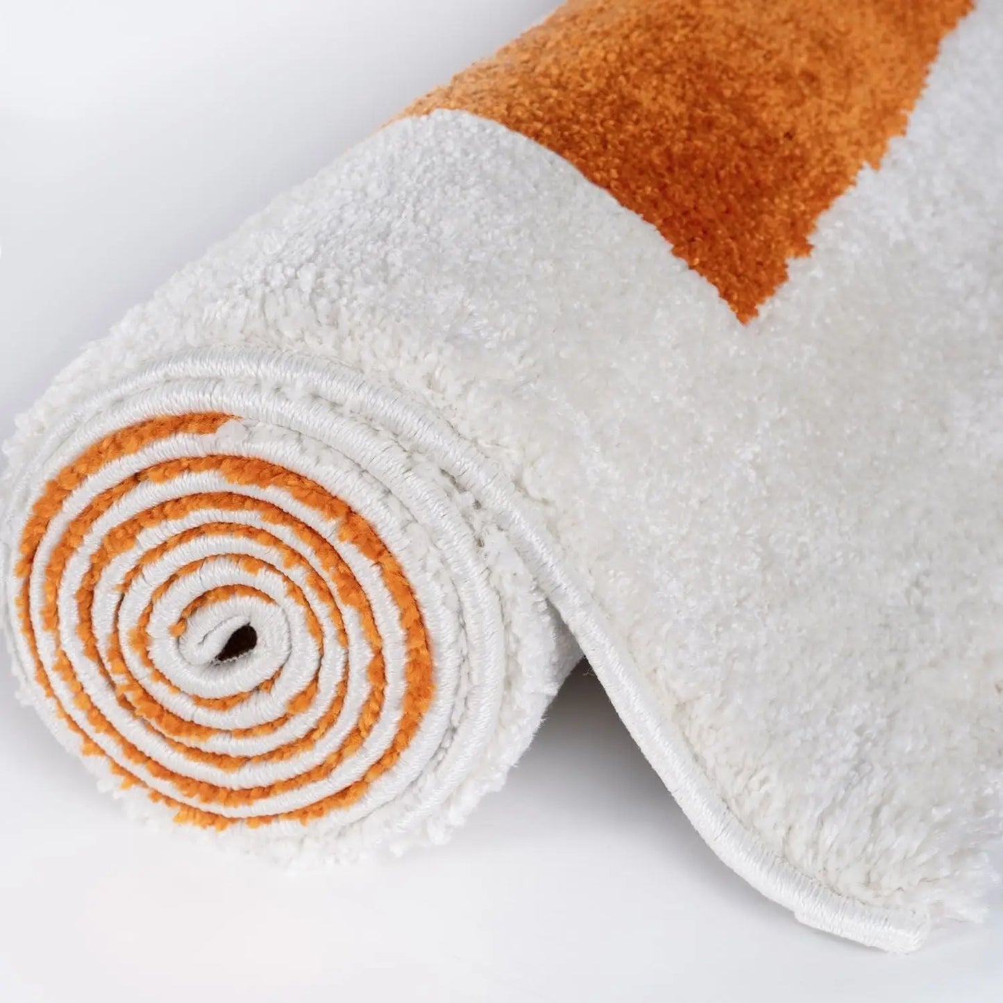 Joli Geometric Orange & White Rug