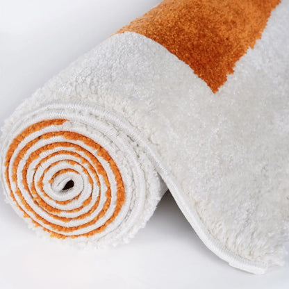 Joli Geometric Orange & White Rug
