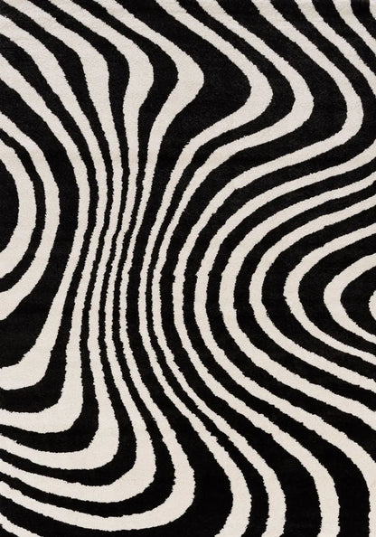 Joli Striped Black & White Rug