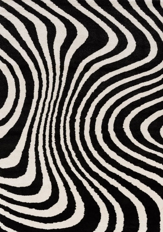 Joli Striped Black & White Rug