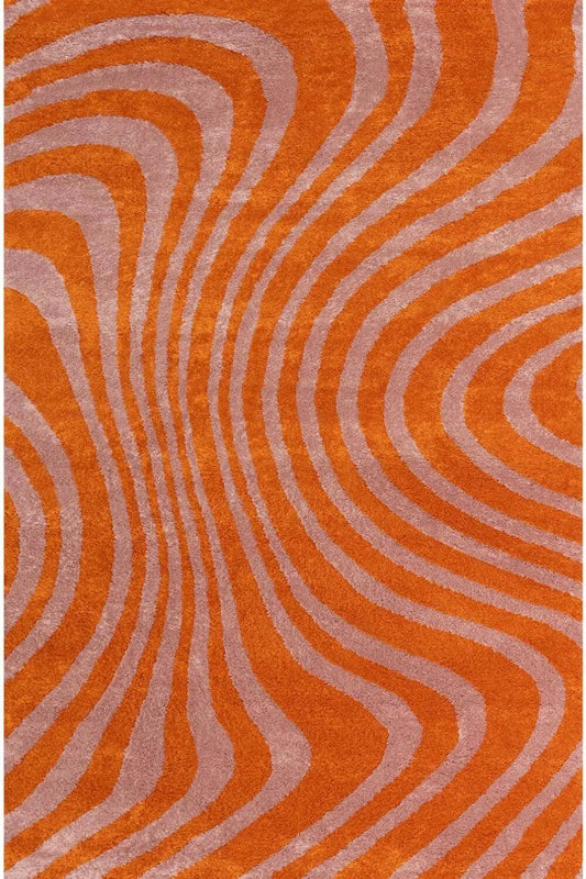 Joli Striped Orange & Pink Rug