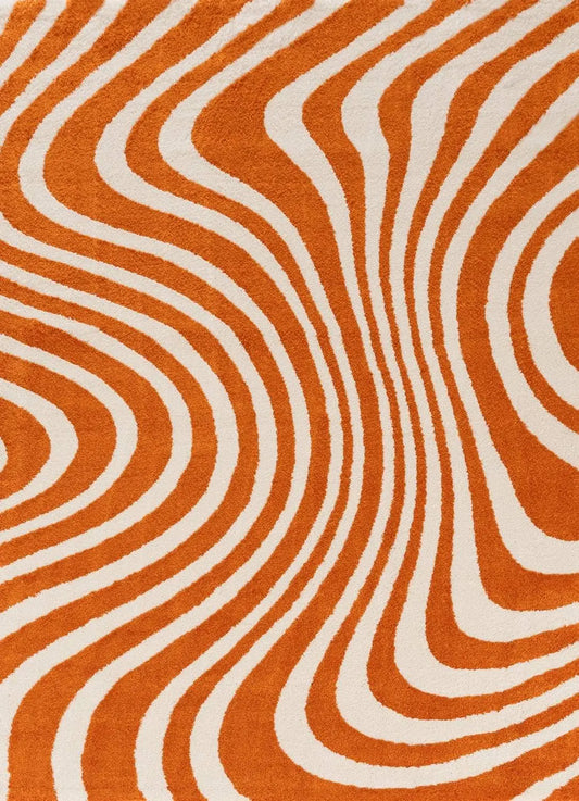 Joli Striped Orange & White Rug