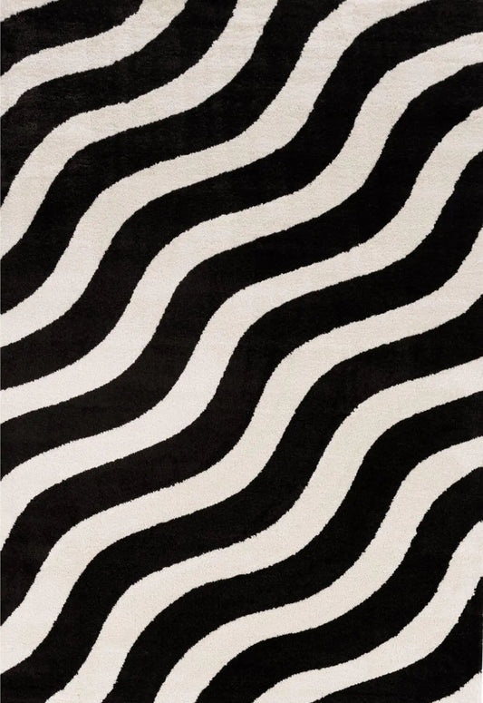 Joli Wave Black & White Rug