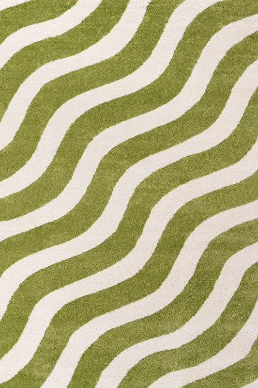 Joli Wave Green & White Rug