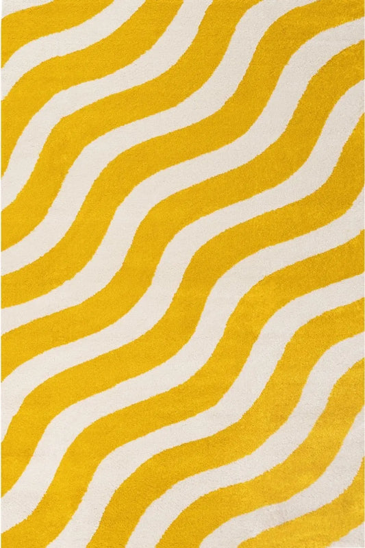 Joli Wave Yellow & White Rug