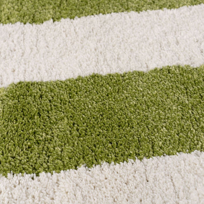 Joli Geometric Green & White Rug