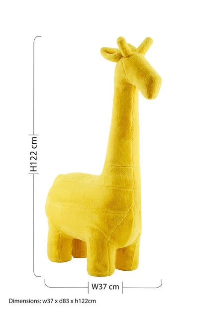 Jungle Safari Yellow Faux Fur Giraffe Kids Stool