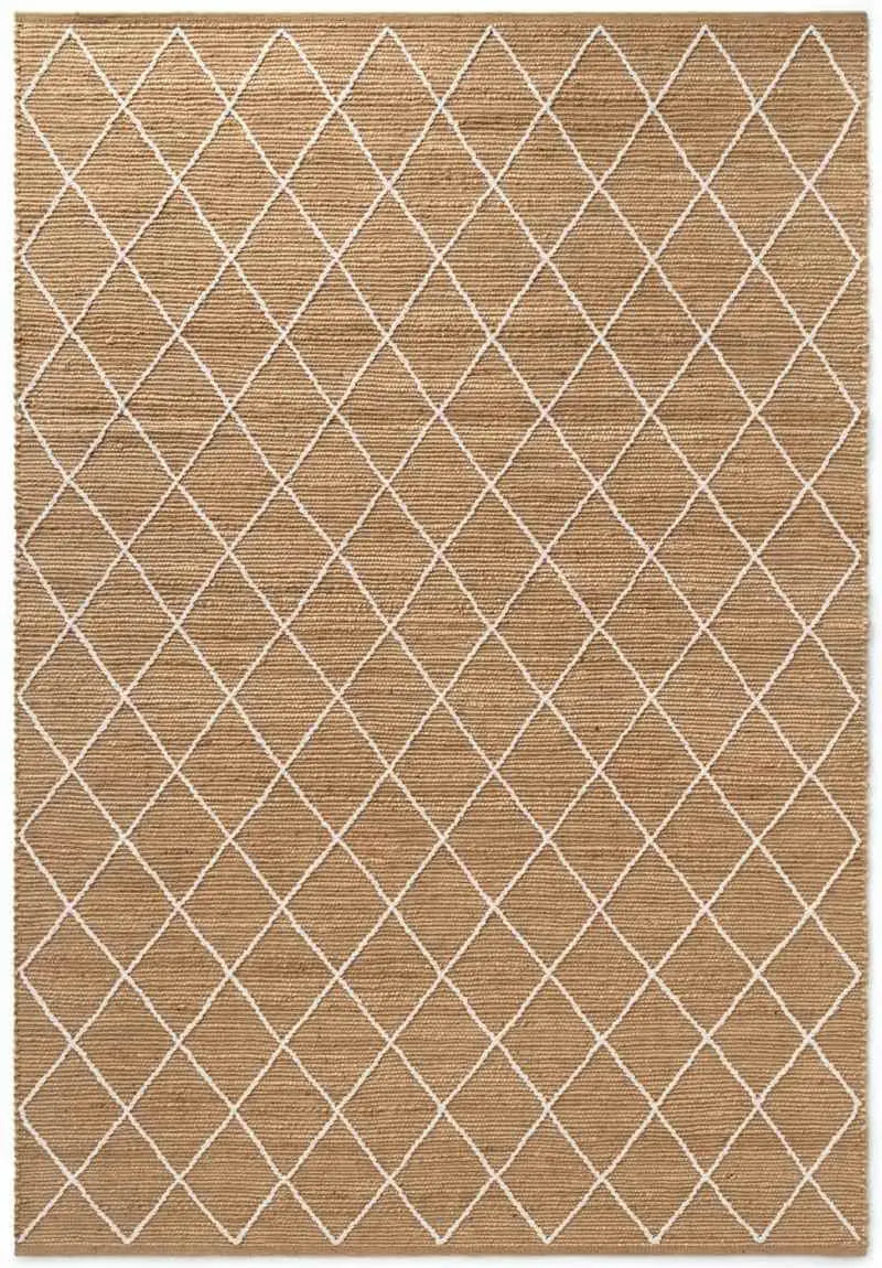 Jute Rug Kunu Natural Handwoven Diamond Design