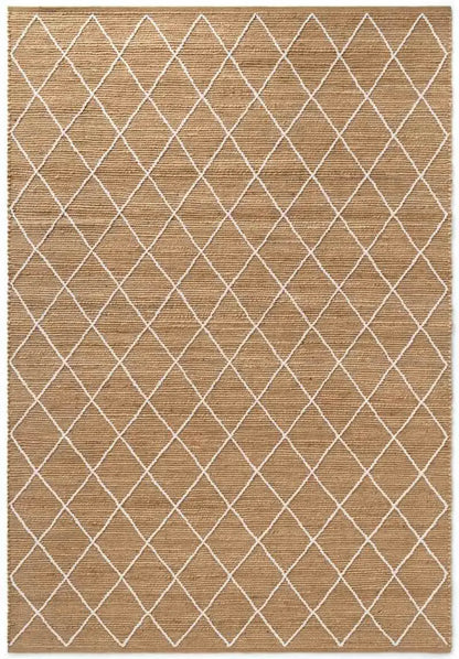 Jute Rug Kunu Natural Handwoven Diamond Design
