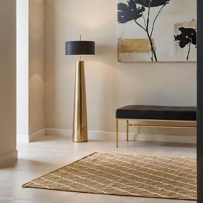 Jute Rug Kunu Natural Handwoven Diamond Design
