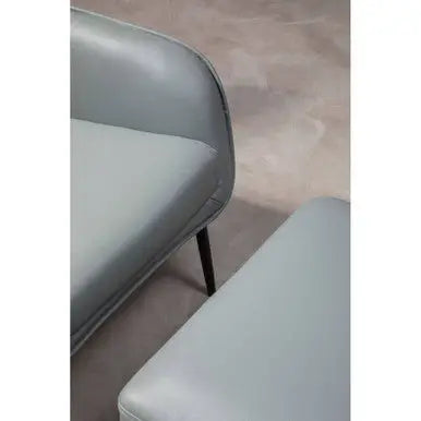 Kaiko Grey Faux Leather Armchair And Footstool
