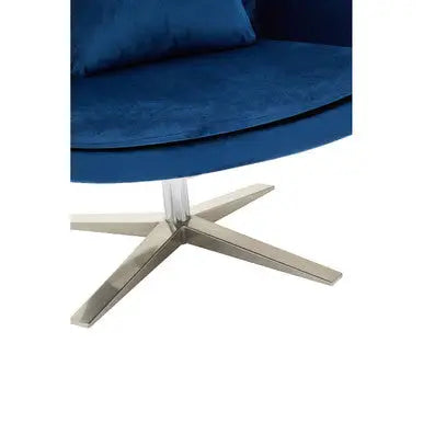 Kalo Navy Velvet Swivel Lounge Chair