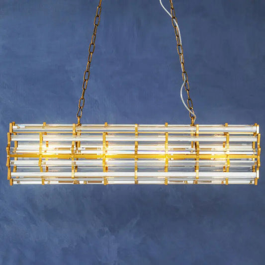 Karli Brass Eight Bulb Pendant Light