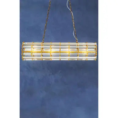 Karli Brass Eight Bulb Pendant Light