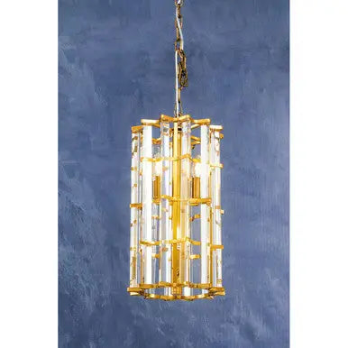 Karli Brass Finish Small Vertical Pendant Light