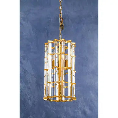 Karli Brass Finish Small Vertical Pendant Light