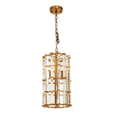 Karli Brass Finish Small Vertical Pendant Light