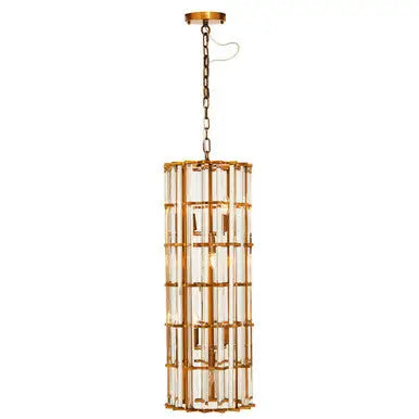 Karli Brass Finish Vertical Large Pendant Light