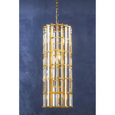 Karli Brass Finish Vertical Large Pendant Light