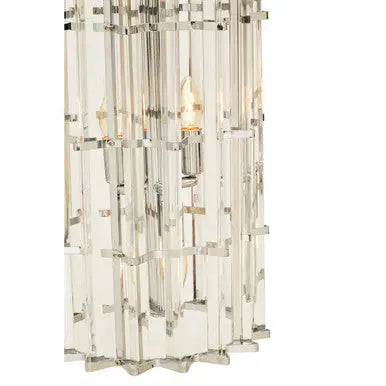 Karli Glass And Chrome Finish Large Vertical Pendant Light