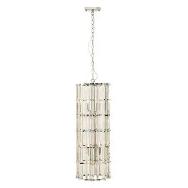 Karli Glass And Chrome Finish Large Vertical Pendant Light