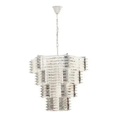 Karli Glass And Chrome Finish Prism Light With Fifteen Bulbs