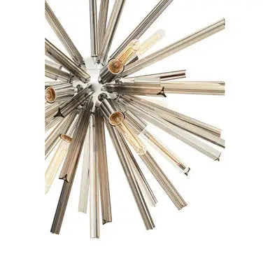 Karlo Chrome Finish and Smoked Glass Starburst Pendant Light