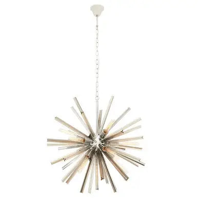 Karlo Chrome Finish and Smoked Glass Starburst Pendant Light