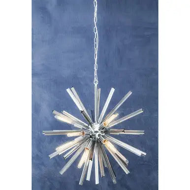 Karlo Chrome Finish and Smoked Glass Starburst Pendant Light
