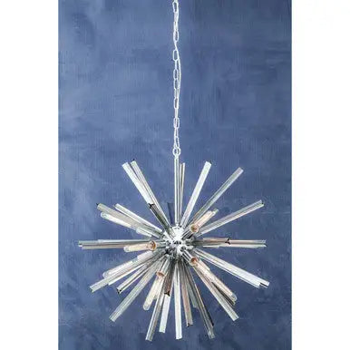 Karlo Chrome Finish and Smoked Glass Starburst Pendant Light