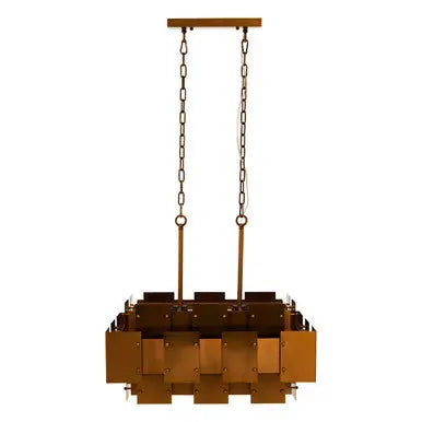 Karlo Metal Brass Finish Pendant Light With Eight Bulbs