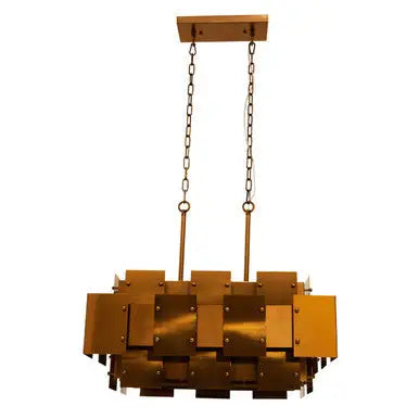 Karlo Metal Brass Finish Pendant Light With Eight Bulbs