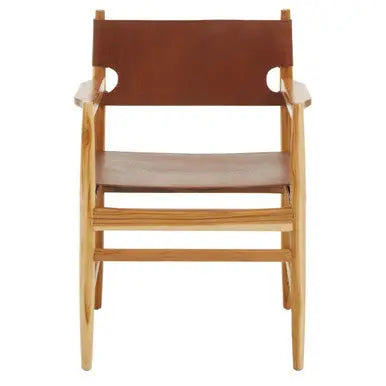 Kendari Antique Brown Leather Chair
