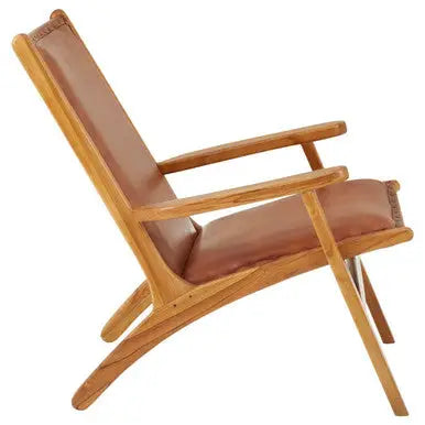 Kendari Brown Leather Chair with Stud Detail