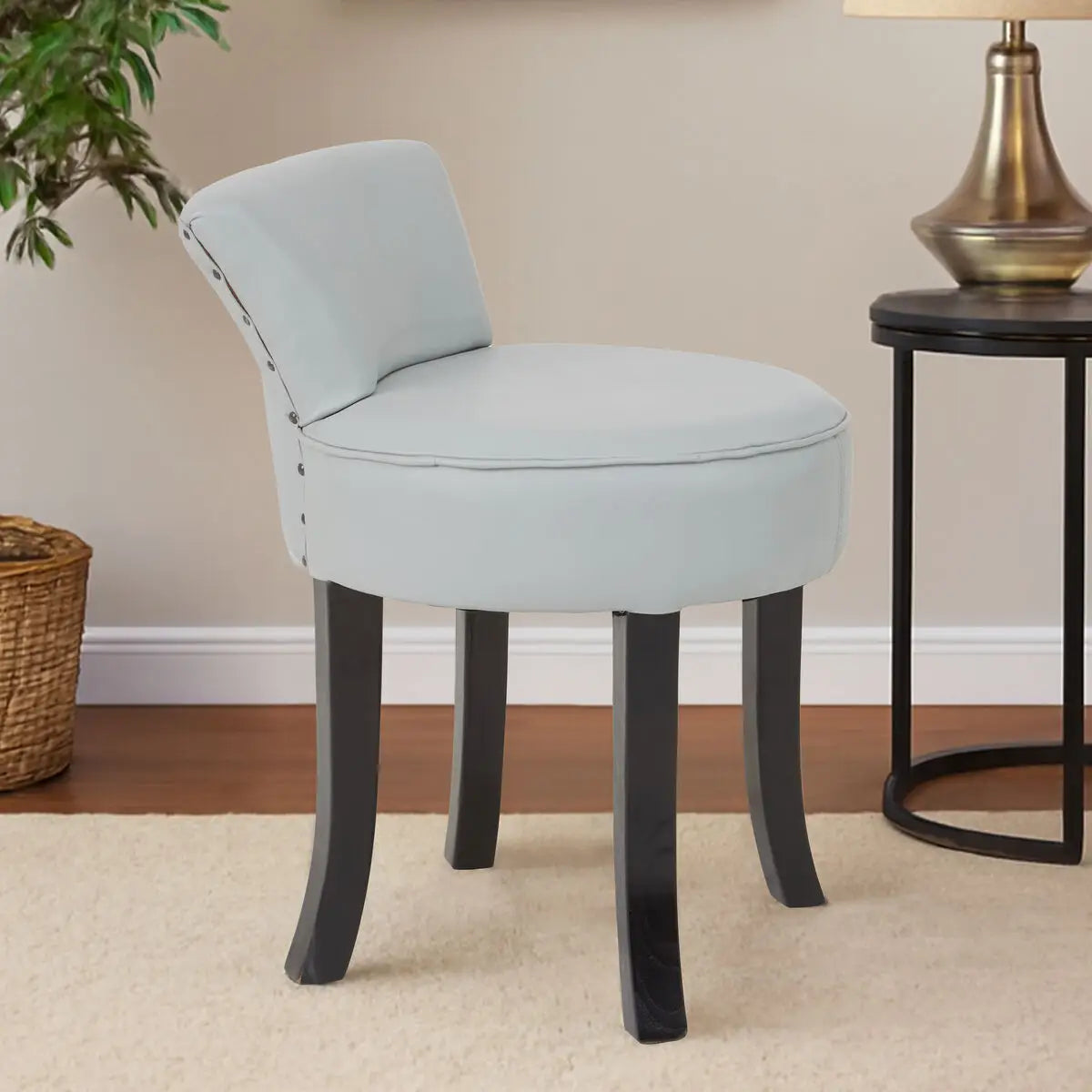 Kendari Grey Leather Rounded Chair