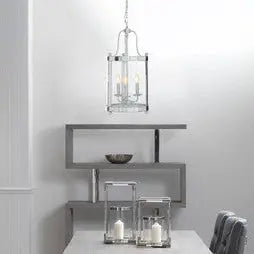 Kensington Townhouse 3 Bulb Chrome and Glass Pendant Light