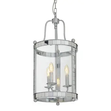 Kensington Townhouse 3 Bulb Chrome and Glass Pendant Light