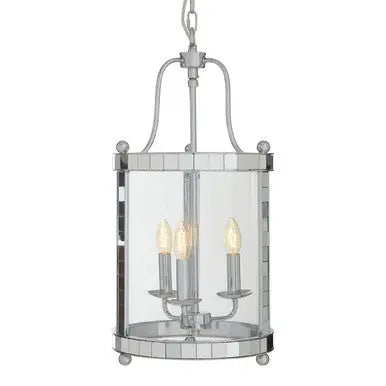 Kensington Townhouse 3 Bulb Chrome and Glass Pendant Light