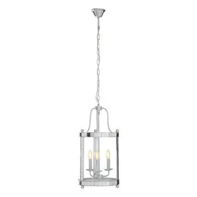 Kensington Townhouse 3 Bulb Chrome and Glass Pendant Light