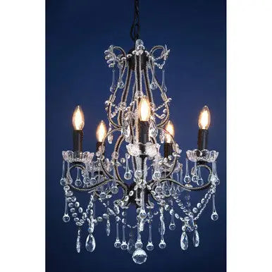 Kensington Townhouse 5 Bulb Crystal Glass Chandelier