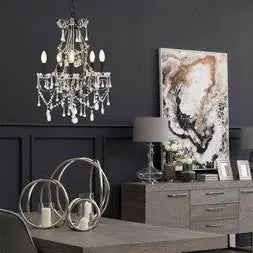 Kensington Townhouse 5 Bulb Crystal Glass Chandelier
