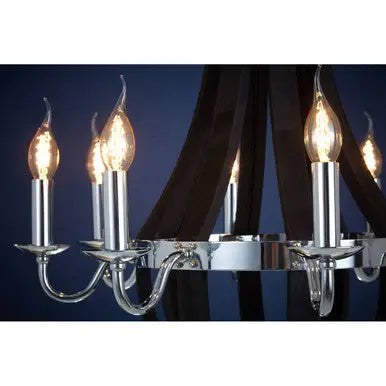 Kensington Townhouse Black 8 Bulb Curved Chandelier