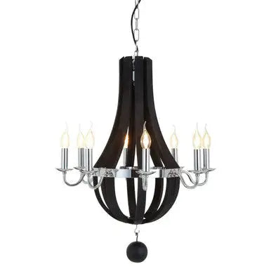 Kensington Townhouse Black 8 Bulb Curved Chandelier
