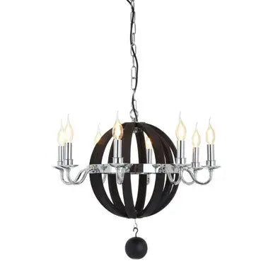Kensington Townhouse Black 8 Bulb Orb Chandelier