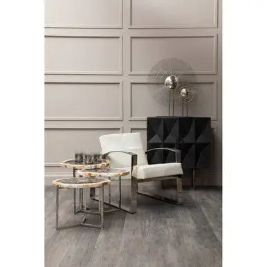 Kensington Townhouse Hairon Leather Chair With Steel Legs