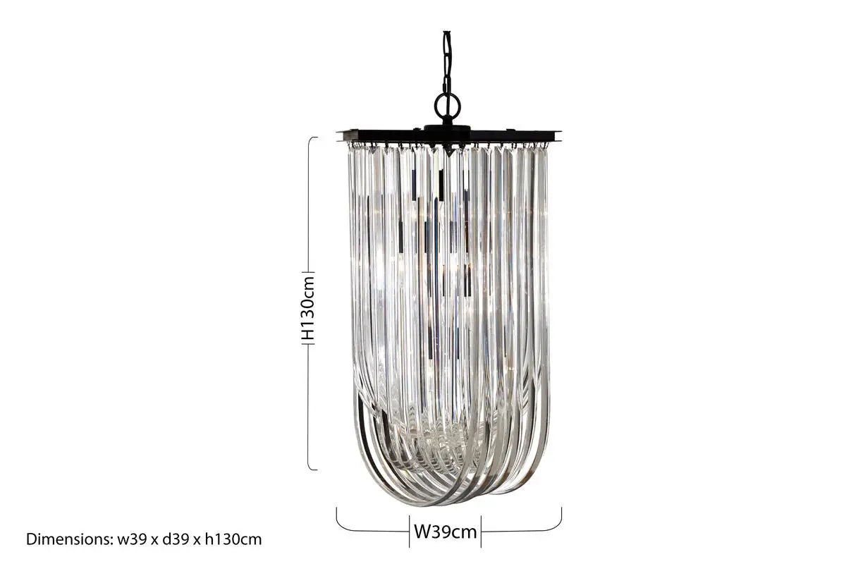 Kensington Townhouse Long Glass Swirl Chandelier